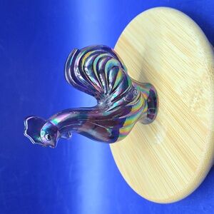 Fenton Amethyst Carnival Glass Rooster Figurine